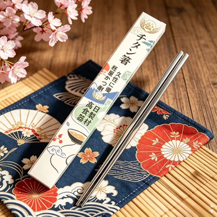【到手8双】日式高档盒装钛筷子餐桌高档餐具金属筷子家用防霉商品图
