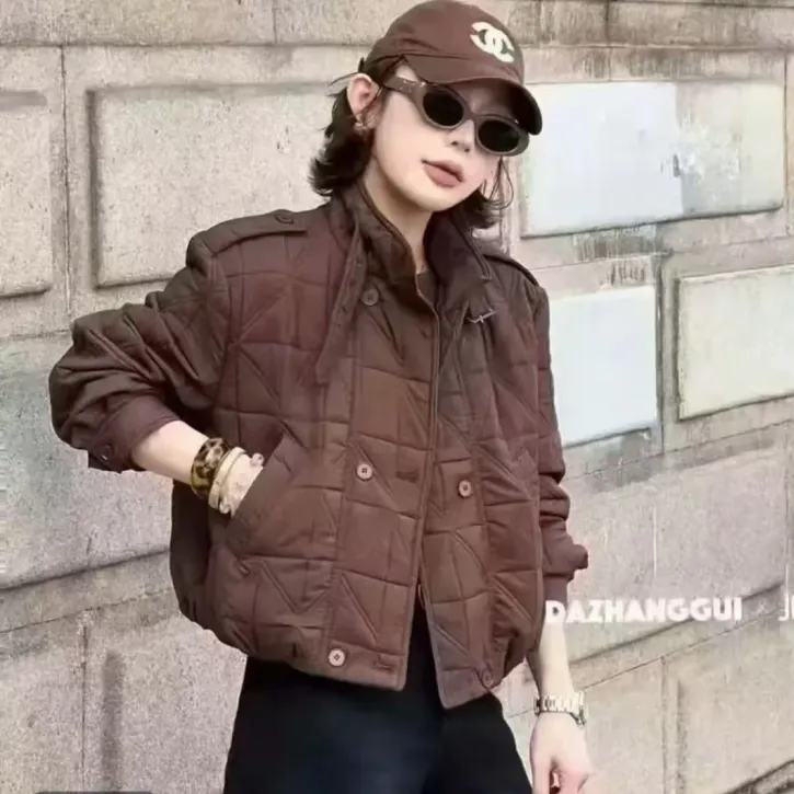 韩版常规短款休闲短外套ins秋冬棉服女秋冬季短款外套