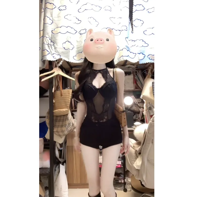 2025春秋新款时尚纯欲风辣妹镂空蕾丝内搭上衣搭高腰短裤显瘦套装