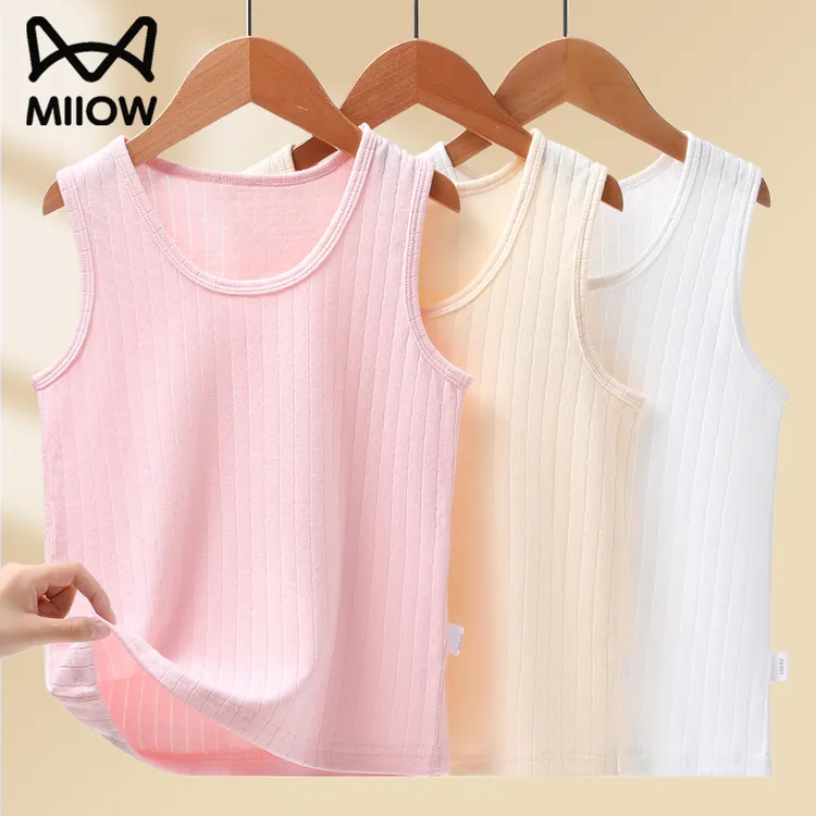 猫人儿童纯棉背心薄款女孩吊带打底大童跨栏内穿女童男款无袖T恤