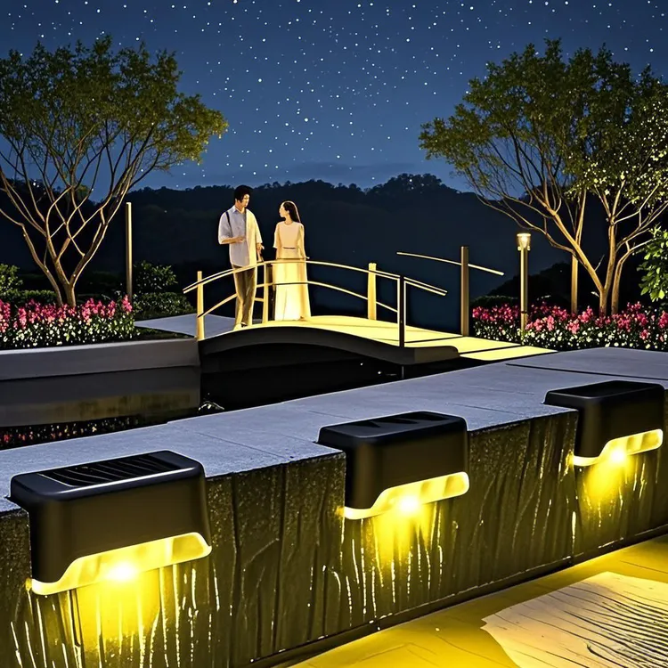 太阳能户外庭院布置防水楼梯台阶灯围墙壁灯太阳能户外灯