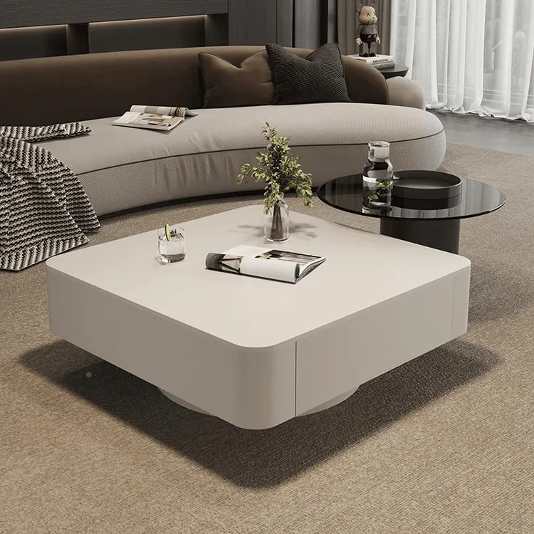 方形轻奢风岩板茶几客厅家用茶玻茶桌现代简约大小户型高级感茶