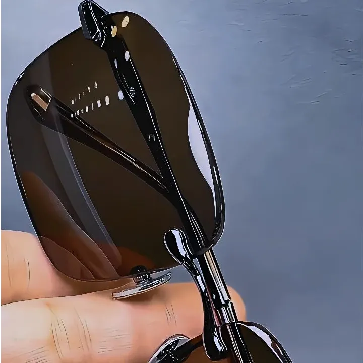 东海水晶茶色石头镜男士太阳镜高清耐磨遮阳防紫外线护目平光墨镜