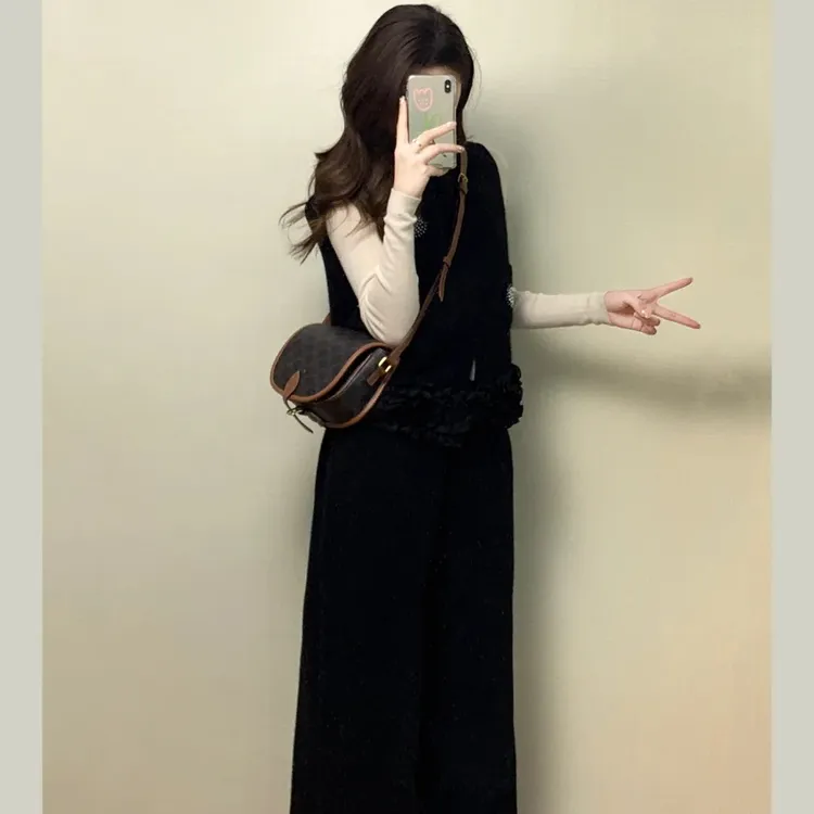 韩系甜美木春秋显瘦气质长袖T恤打底网红春季新款宽松无袖坎肩