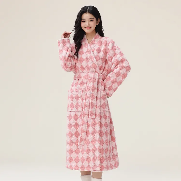 睡袍女2025新款冬季珊瑚绒睡衣加厚加长保暖法兰绒家居服长款浴袍