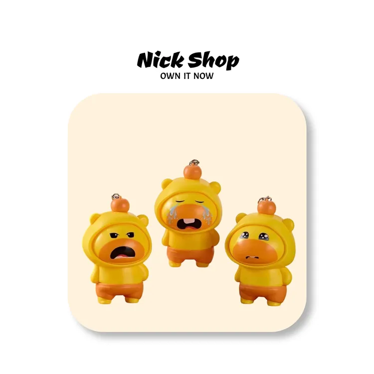 清仓爆款水豚变脸噜噜钥匙扣挂件解压玩偶钥匙扣可爱变脸治愈礼物