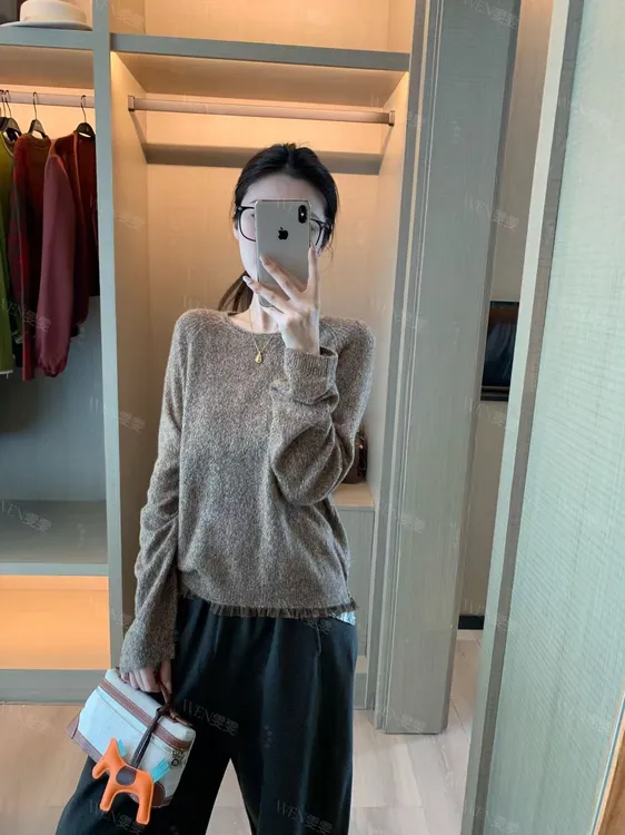 WEN 25新款圆领休闲长袖纯色百搭针织衫WWM0285