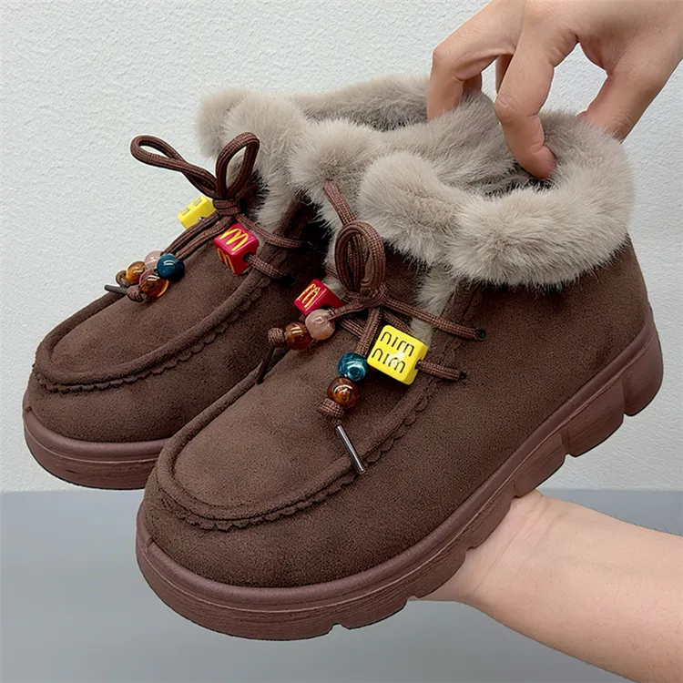 老北京女棉鞋软底舒适时尚洋气妈妈鞋冬季加绒加厚保暖中老年棉鞋