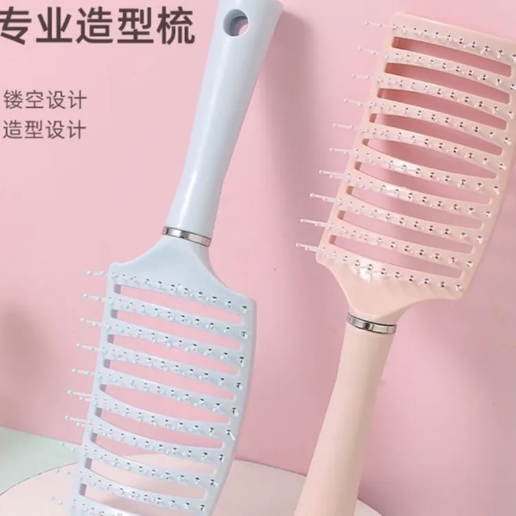 大排骨梳子卷发梳背头蓬松造型神器气囊梳子长发卷发按摩大弯梳子