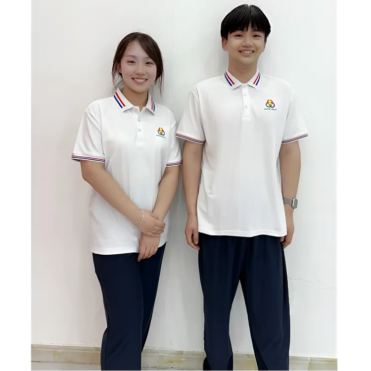夏季短袖Polo衫六中夏季校服套装上衣+裤子运动翻领男士