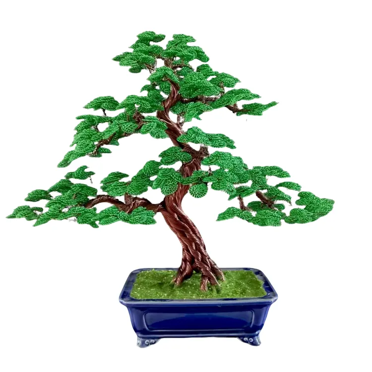 新型合金材料航空铝，手工制作迎客松摆件