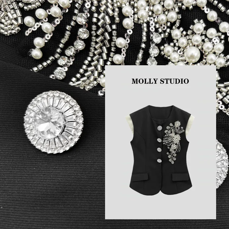 【鎏光璀璨】Molly 修身时尚百搭简约高定 马甲 MG2025153
