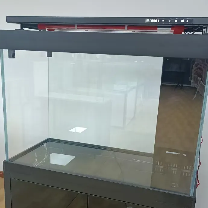 水刀底滤金晶超白玻璃龙鱼缸带灯光屏风工业风款可定制