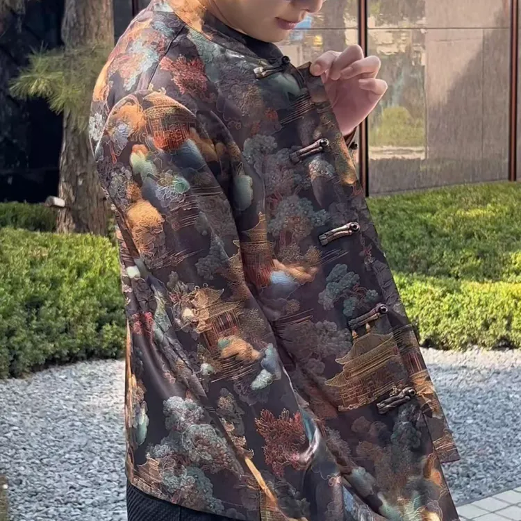 262908 179男士新款时尚潮流休闲唐装外套