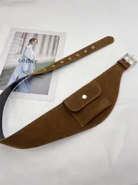 EH麂皮绒宽腰带配饰女装饰配复古腰封设计小众腰包2025新款W4346