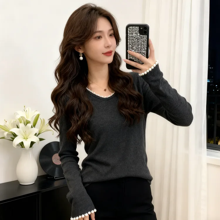 【现货】今年流行穿搭2025秋冬新款显瘦毛针织衫网红打底衫长袖上衣