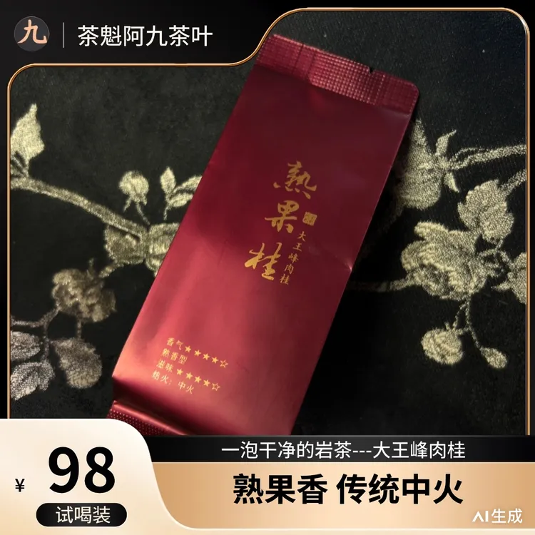 【熟果香肉桂 茶魁阿九】大王峰肉桂果香武夷岩茶武夷肉桂 8.3g/6泡
