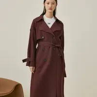 【籽言专属】气质翻领风衣女秋季设计感长款外套431553-96775