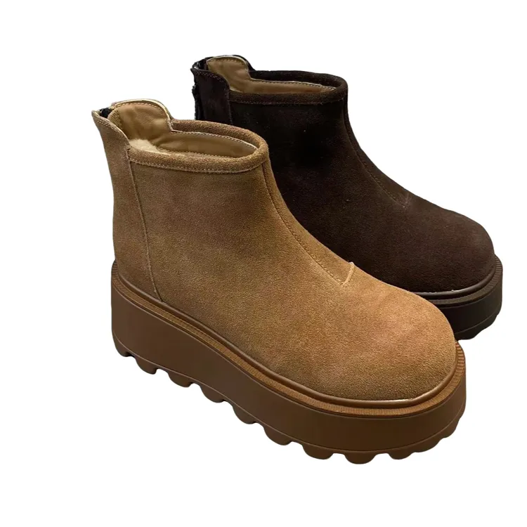 8852时尚休闲百搭潮流厚底加绒保暖秋冬雪地靴时尚休闲百搭后拉链