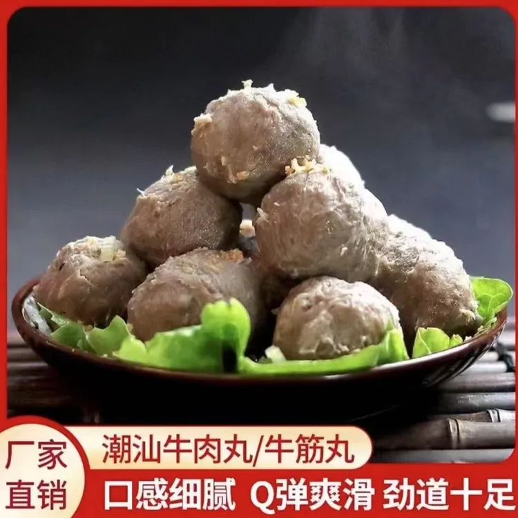 买1.5斤送1.5斤正宗潮汕牛肉丸牛筋丸Q弹爆汁250克6包