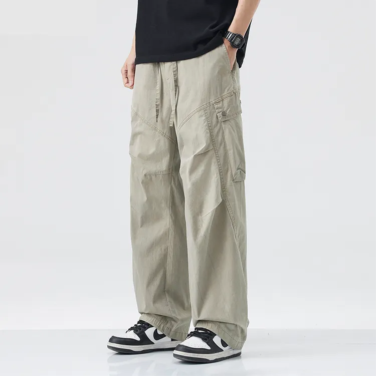 Cebrodz夏季薄款纯色休闲裤男时尚潮牌宽松速干垂感百搭直筒裤子 