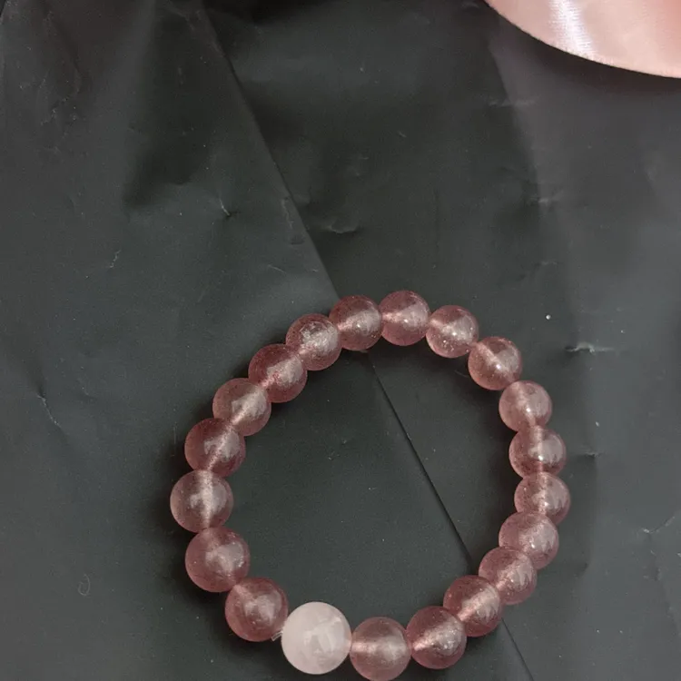 非金属仿水晶手链 治愈系魔法粉晶