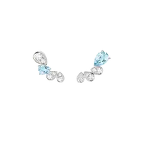 未使用 Chaumet/尚美 Joséphine 系列 白金海蓝宝石钻石耳环