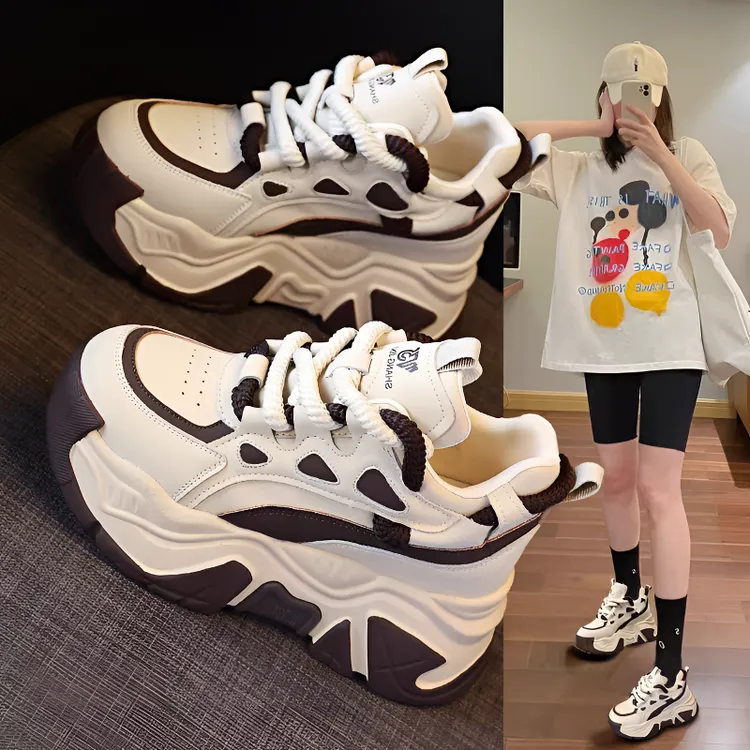 内增高8cm厚底老爹鞋女不累脚百搭轻便休闲运动鞋潮2025春季爆款