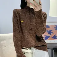 【专柜品质花纱】~高定版南瓜刺绣半高开领毛衣打底衫女针织衫B1628