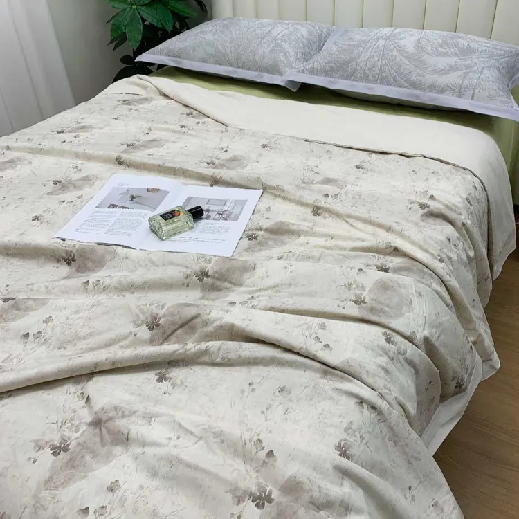 无印良品新品棉麻夏被空调被A类抑菌桑蚕丝双面柔软