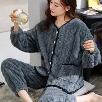 升级版玉兔绒法兰绒女睡衣家居套装835352