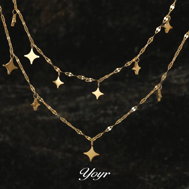 YOYR 钛钢项链 叠戴璀璨星星项链轻奢小众高级感本色钛钢不掉色