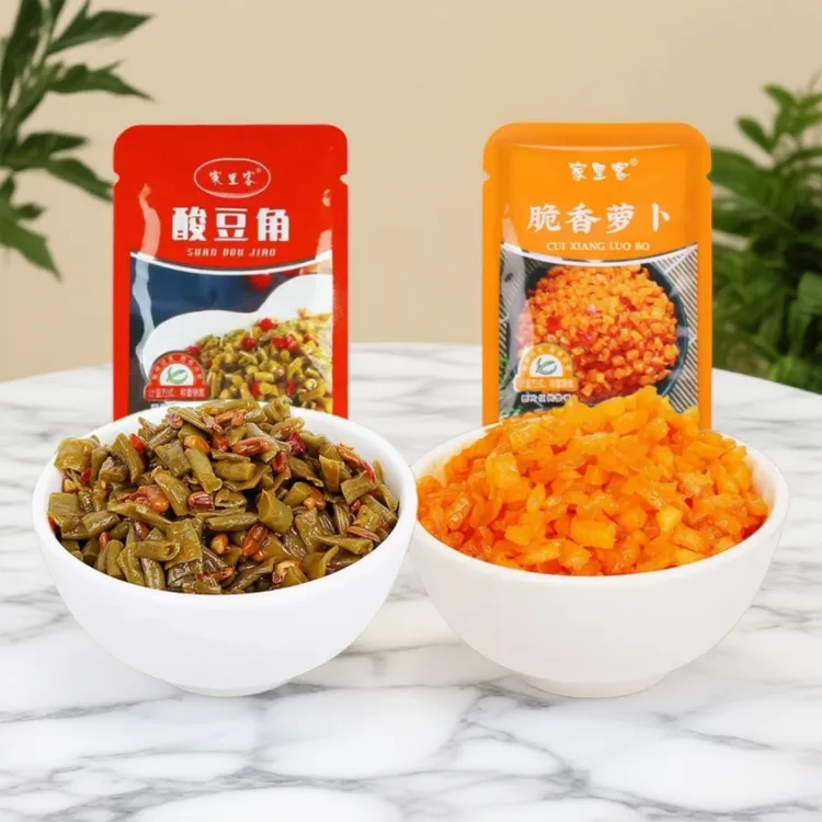 外卖酸豆角咸菜豇豆饭菜外卖即食萝卜爽口正宗酸辣腌制小包装
