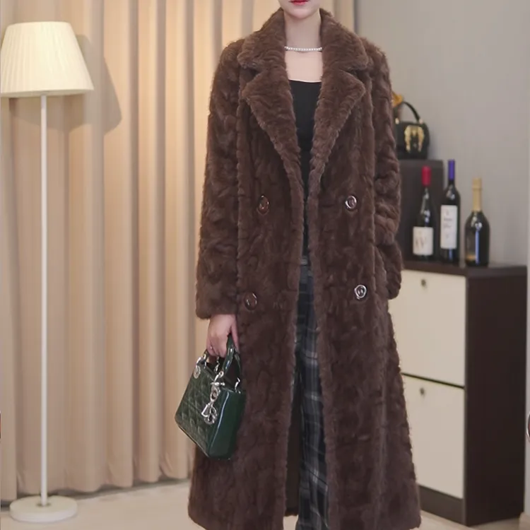 INS风长款厚款冬季宽松型长款外套秋冬加厚