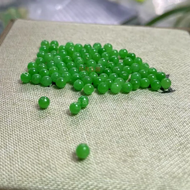 巴山翠干青色碧绿小米粒4mm散珠圆珠diy手链小米珠手链散珠