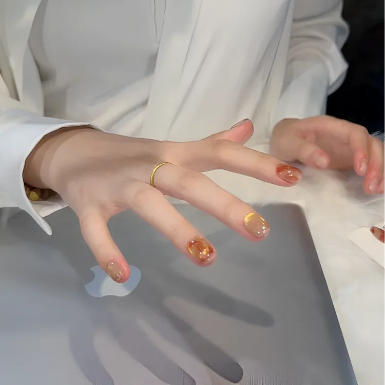 【火象玛瑙】秋冬显白棕色豹纹猫眼款纯手工穿戴甲气质百搭美甲片