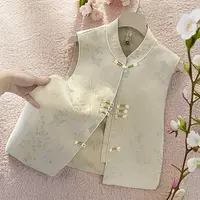 竹蝶秋季马甲女款新中式织金马甲绣花女装日常中国风