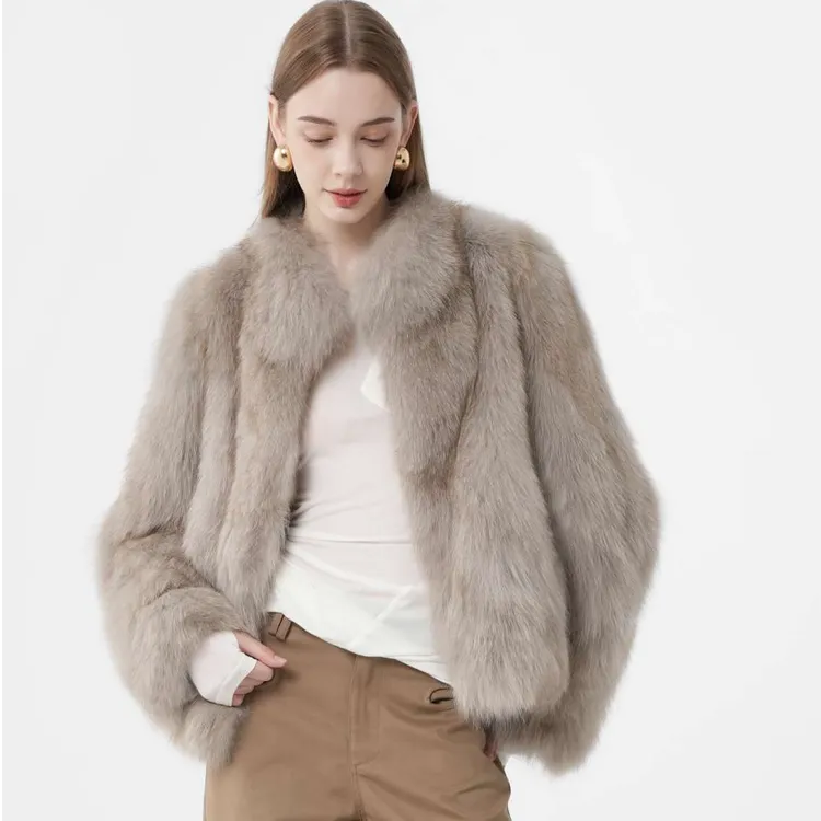 Mashi 落日星野 芬兰皇冠级立领修身显瘦时尚百搭狐狸毛皮草-2671