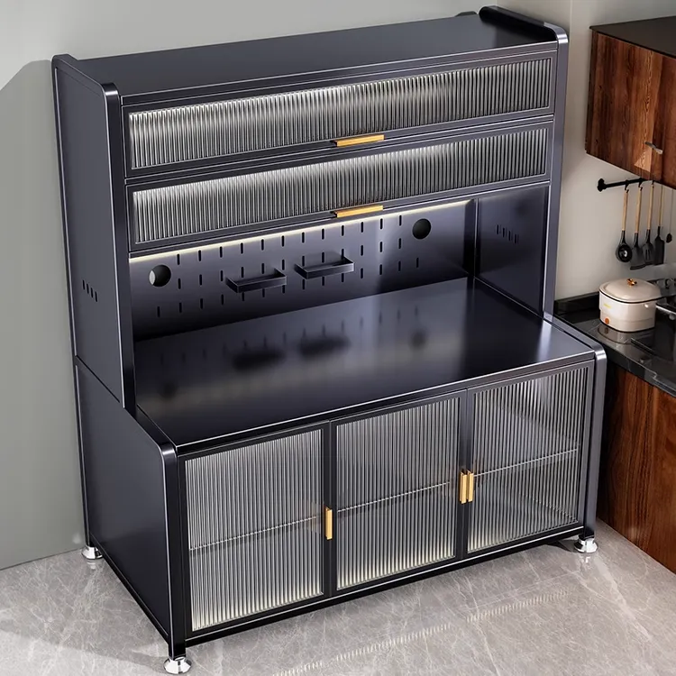 稳固不晃储物柜餐边柜厨房防水收纳柜餐边柜收纳置物架碳钢防油污
