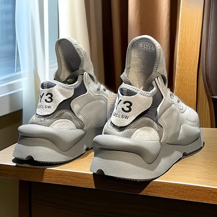 Y3GZCLSW正品旗舰欧洲站超火潮牌厚底老爹鞋烟灰色男鞋发型师潮鞋