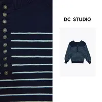DC STUDIO【入夜】2024秋冬新款时尚百搭潮流单排扣圆领毛衣