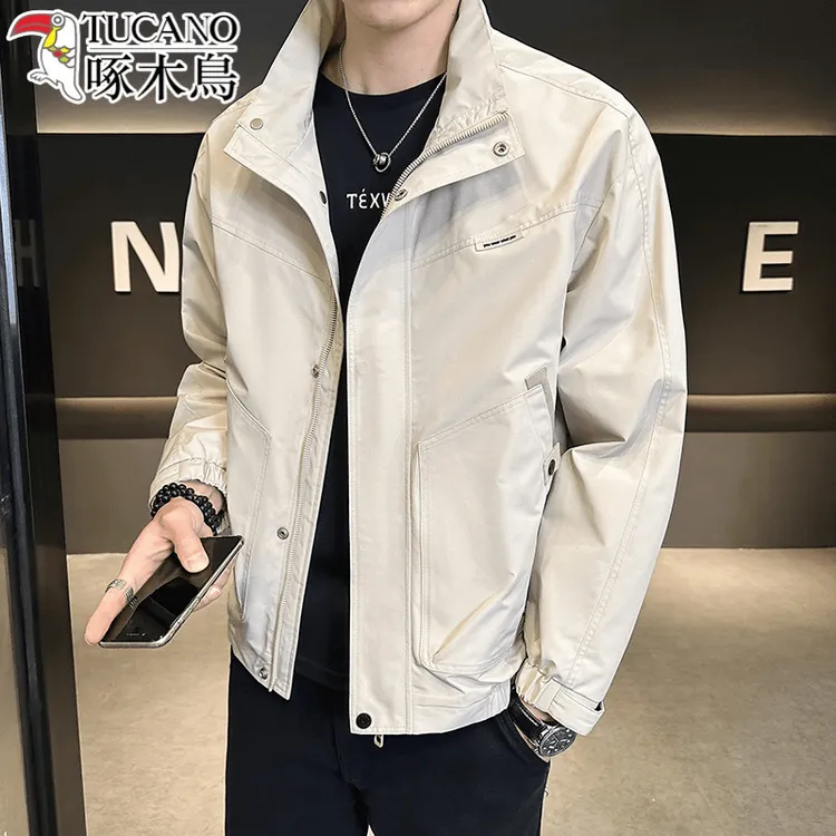 TUCANO/啄木鳥男士高级感夹克春秋季新款立领外套男休闲工装上衣