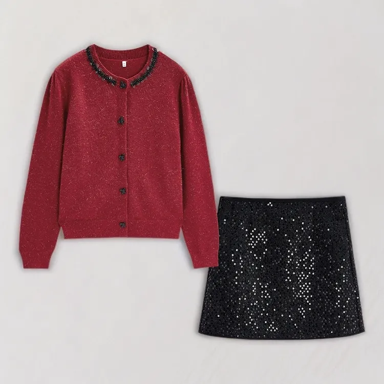 IEF/爱依服一整套穿搭2025秋冬新款法式成熟女人味设计感上下套裙