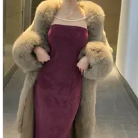 LHMknk1画报夫人原创自制贵妇太太外套毛领毛绒外套 奶茶夫人