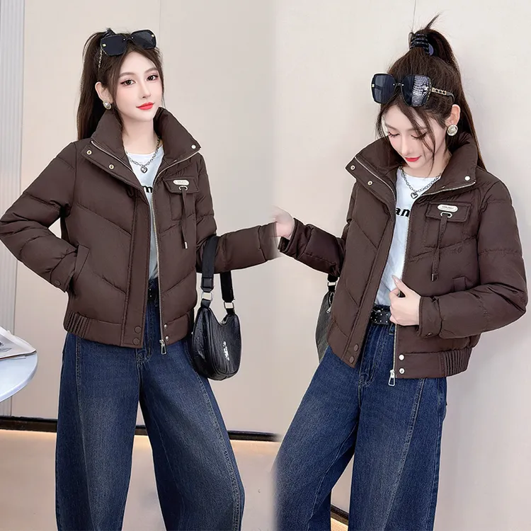 时尚休闲立领棉衣女2025冬季新款洋气宽松加厚保暖棉衣外套25067