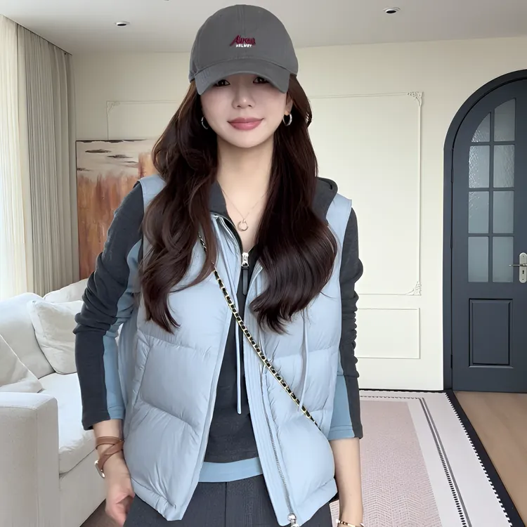 【余欢欢】冬季休闲百搭简约圆领羽绒马夹-YHW50855