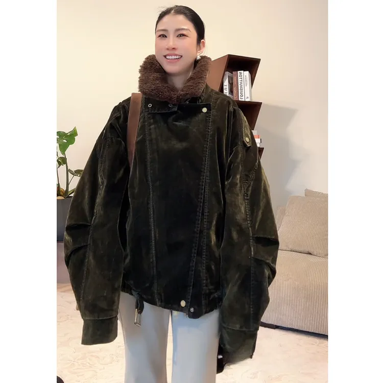 ZUOXIAOQI年代植绒牛仔羽绒服22（衣长70-73/胸围140-144）