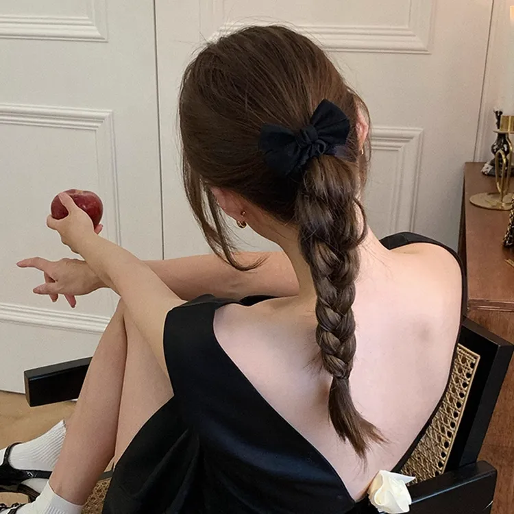 韩国简约蝴蝶结小肠发圈头绳扎头发皮筋高级感基础款2025新款发饰