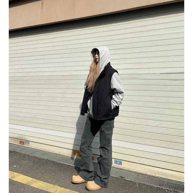 NOMIO美式复古微喇cleanfit直筒百搭显瘦工装裤多口袋立体休闲裤