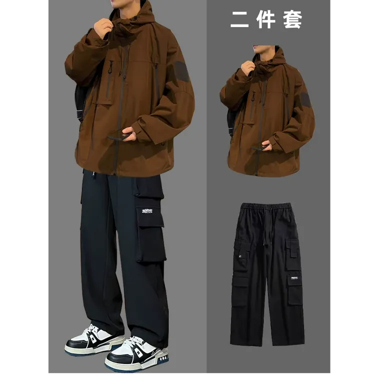 男生秋冬穿搭个性 cleanfit 小众高级感高知感外套牛仔裤套装129